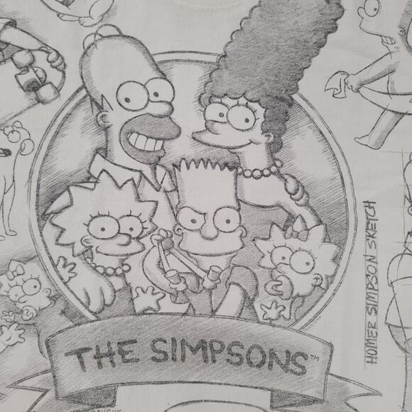 Simpsons AOP Shirt Womens Large 20x26 Matt-Groening Homer Bart - Picture 6 of 13